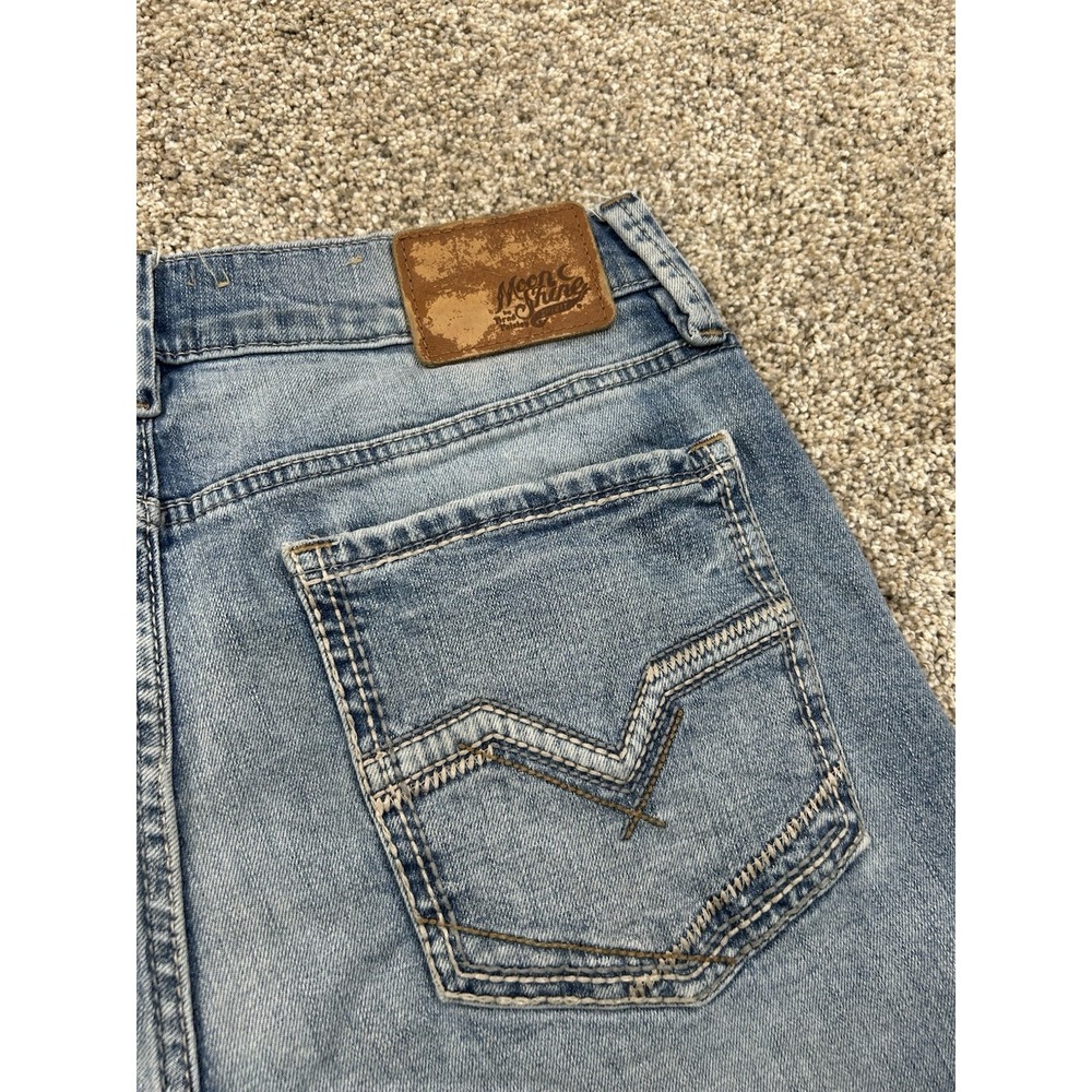 Moon Shine Spirit Jeans Men's 31x32 120 Proof Slim Straight Light Wash #0123